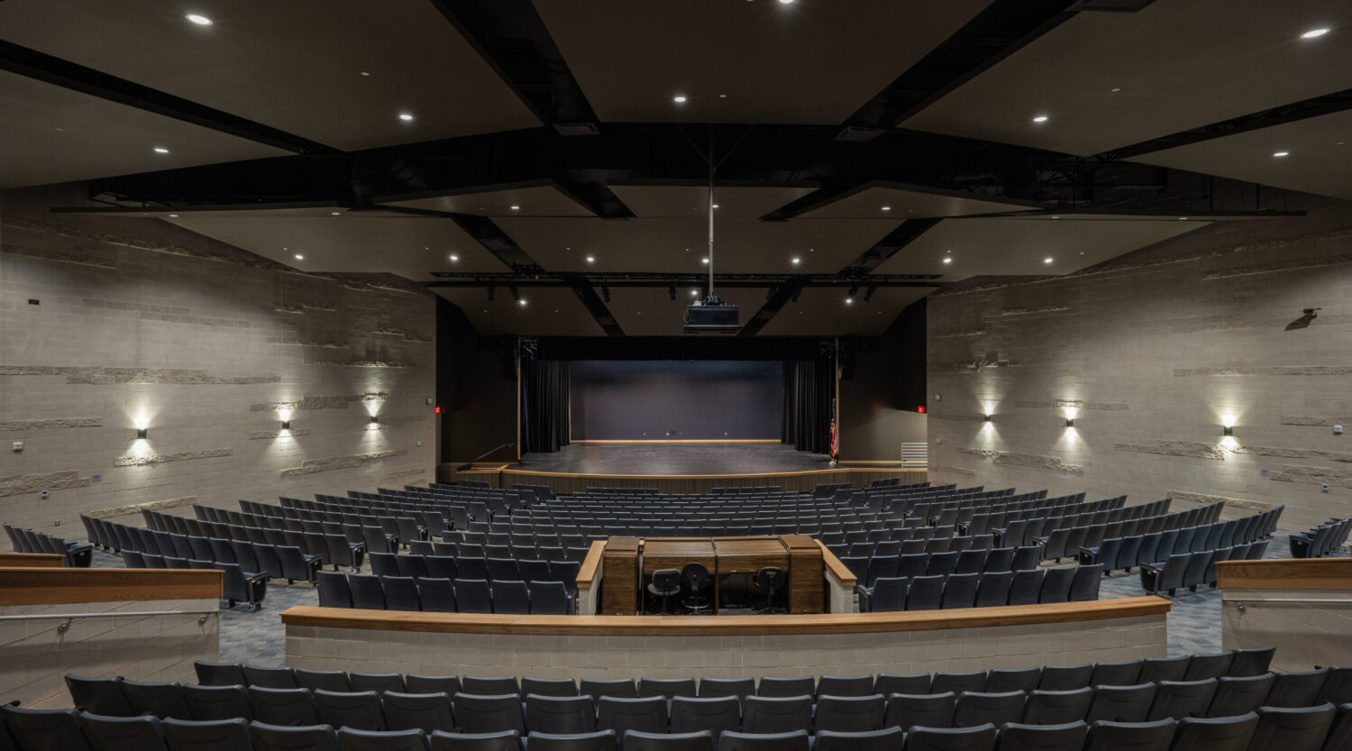 Jim and Judy Cole Performing Arts Center for LWA Architects.
Photo by Eddie Seal