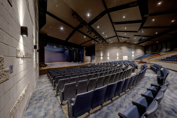 Jim and Judy Cole Performing Arts Center for LWA Architects.
Photo by Eddie Seal
